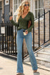 Lightweight Ribbed Knit Button Front V Neck Cardigan